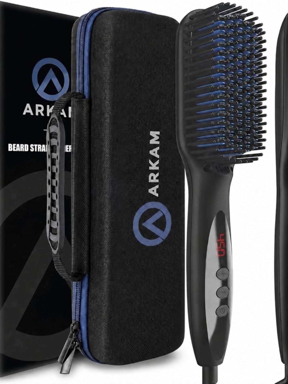 Hair Straightener Brush Heated Beard Brush ARKAM - like new, used one time only